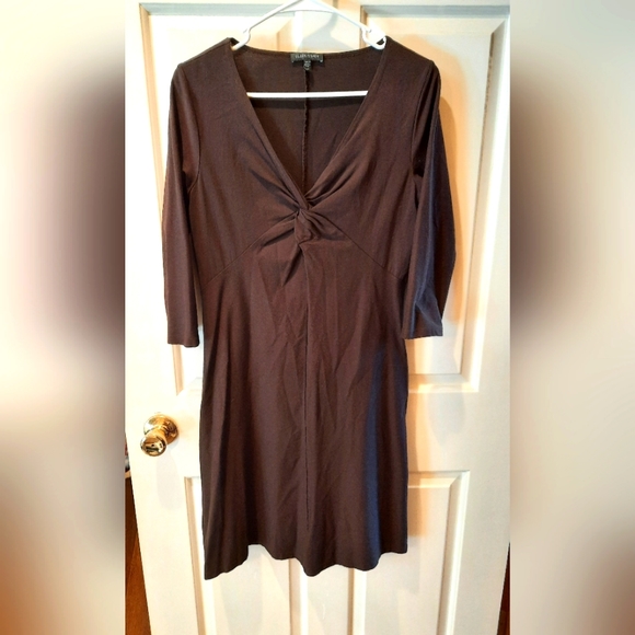Eileen Fisher Brown Knot Front Dress size XS - Picture 3 of 13